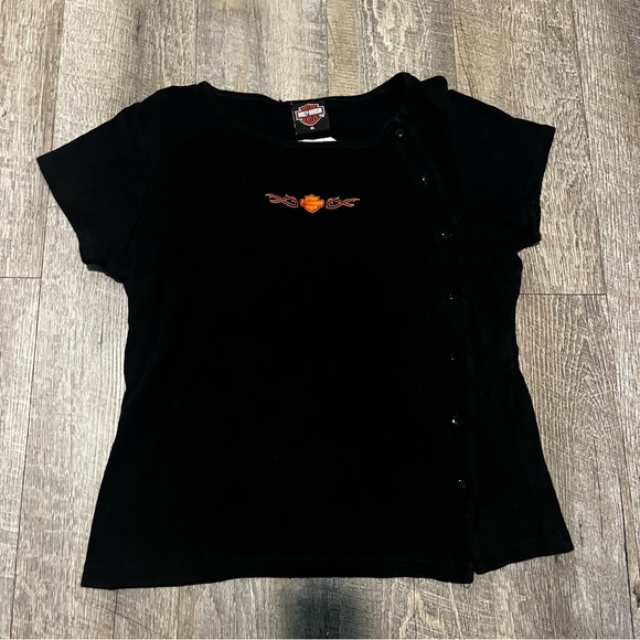 Women’s Embroidered Harley Davidson Texas‎ Side Snap Up Shirt Size XL - Picture 1 of 5
